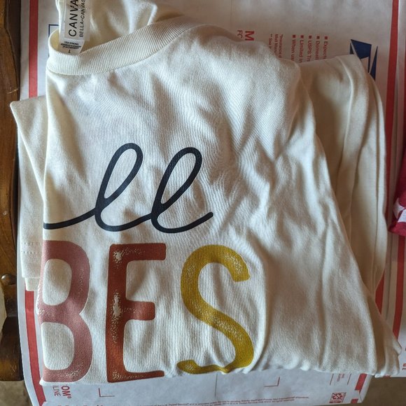 Bella Canvas Fall Vibes Crew Neck Short Sleeve Graphic Tee Top White Large NWT - Picture 8 of 8